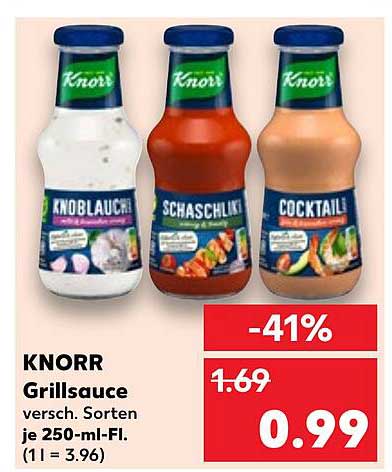 KNORR Grillsoße - Verschiedene Sorten 250 ml