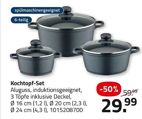 Kochtopf-Set - 6-teilig, induktionsgeeignet