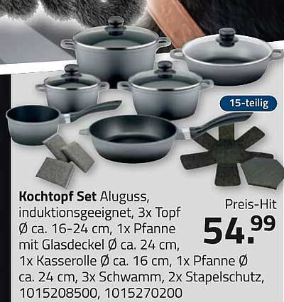 Kochtopf Set Aluguss - 15-teilig