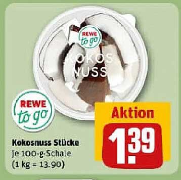 Kokosnuss Stücke je 100-g-Schale