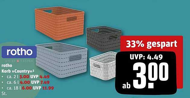 Korb »Country« von rotho – ab 3,00 €