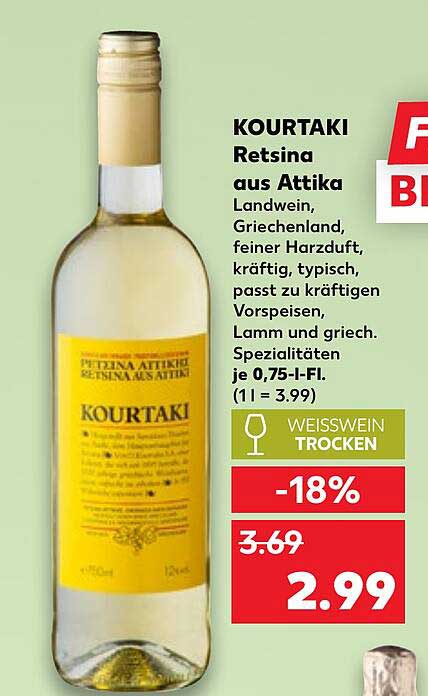 KOURTAKI Retsina aus Attika - Landwein aus Griechenland