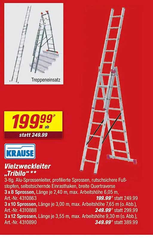 KRAUSE Vielzweckleiter 'Tribilo' 3-teilig