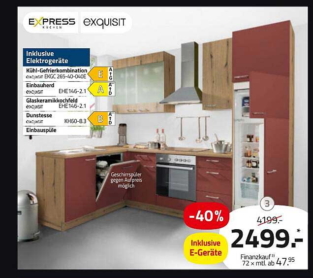 Küchenzeile inklusive Elektrogéräte - ROLLER Angebot