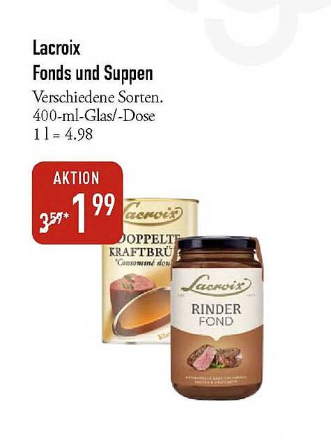 Lacroix Fonds und Suppen - Verschiedene Sorten
