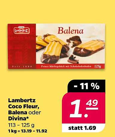 Lambertz Coco Fleur, Balena oder Divina - Feines Mürbegebäck 125g