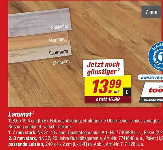Laminat 7 mm - Jetzt noch günstiger