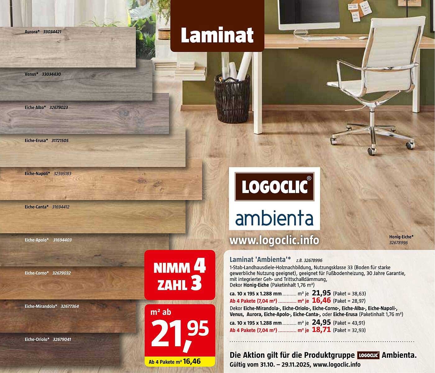 Laminat 'Ambienta' von Logoclic, jetzt zum super Preis!