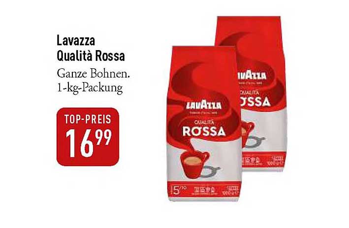 Lavazza Qualità Rossa Ganze Bohnen. 1-kg-Packung