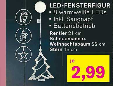 LED-FENSTERFIGUR - 8 warmweiße LEDs, inkl. Saugnapf, batteriebetrieben