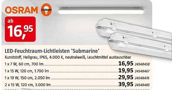 LED-Feuchtraum-Lichtleisten 'Submarine'