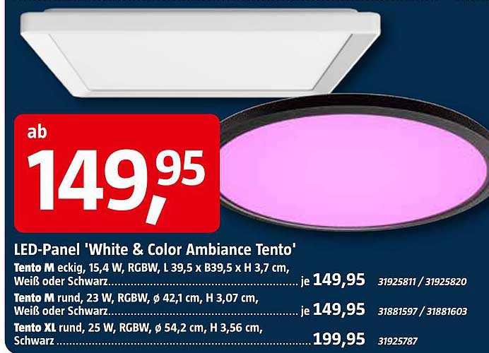 LED-Panel 'White & Color Ambiance Tento'