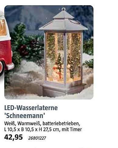 LED-Wasserlaterne 'Schneemann'
