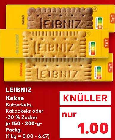 LEIBNIZ Kekse - Butterkeks, Kakaokeks oder -30% Zucker je 150 - 200-g-Packung
