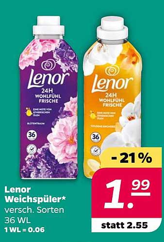 Lenor Weichspüler* verschiedene Sorten 36 WL