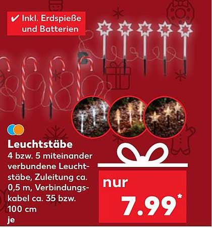 Leuchtstäbe - 4 bzw. 5 miteinander verbundene Leuchtstäbe