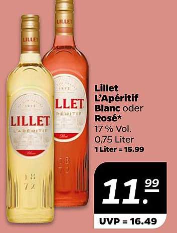 Lillet L’Aperitif Blanc oder Rosé 0,75 Liter