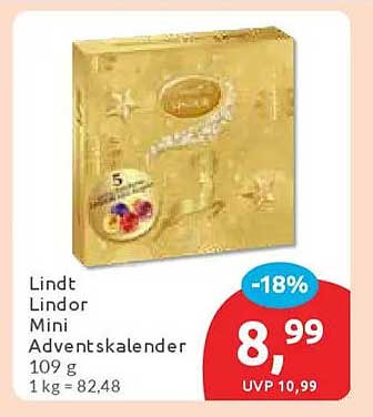 Lindt Lindor Mini Adventskalender 109 g