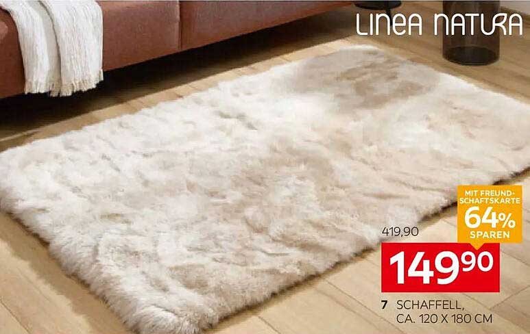 LINEA NATURA Schaffell Teppich 120 x 180 cm
