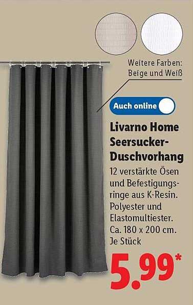 Livarno Home Seersucker-Duschvorhang