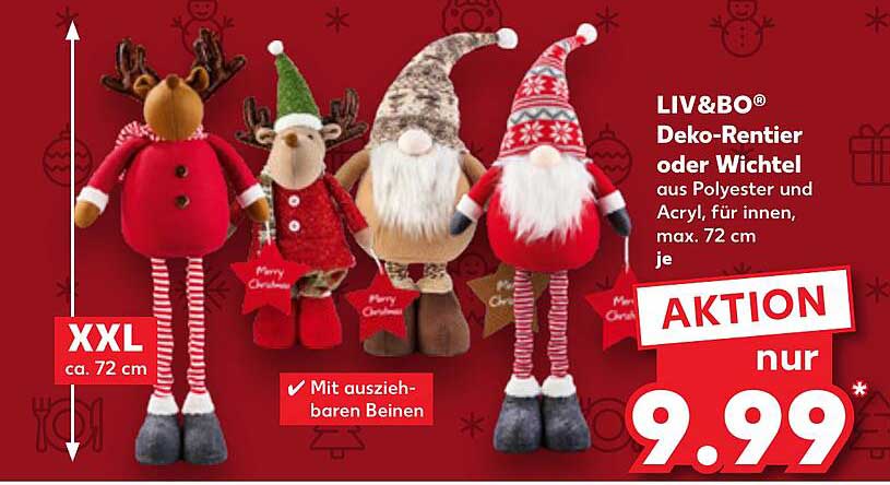 LIV&BO® Deko-Rentier oder Wichtel aus Polyester und Acryl