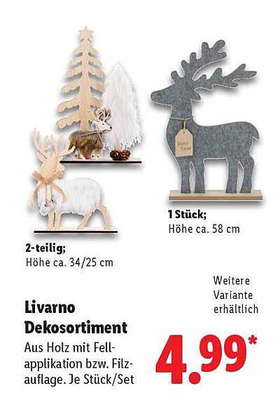 Livorno Dekosortiment - Holzdeko für die festliche Jahreszeit