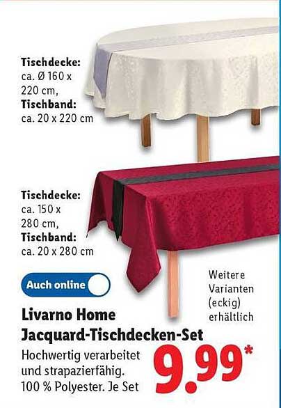 Livorno Home Jacquard-Tischdecken-Set
