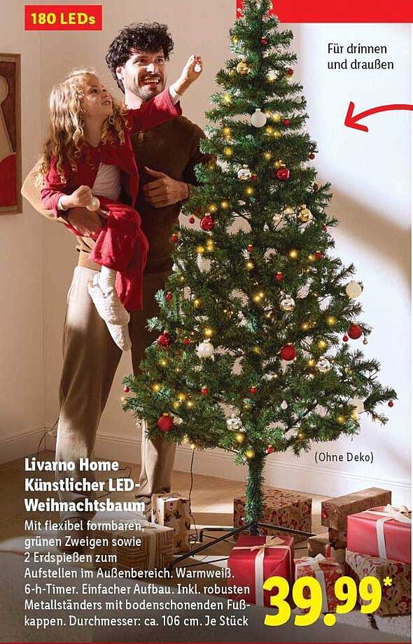 Livorno Home Künstlicher LED-Weihnachtsbaum