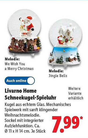 Livorno Home Schneekugel-Spieluhr