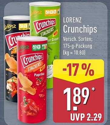 LORENZ Crunchips, Versch. Sorten; 175-g-Packung