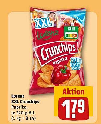 Lorenz XXL Crunchips Paprika, je 220-g-Btl.