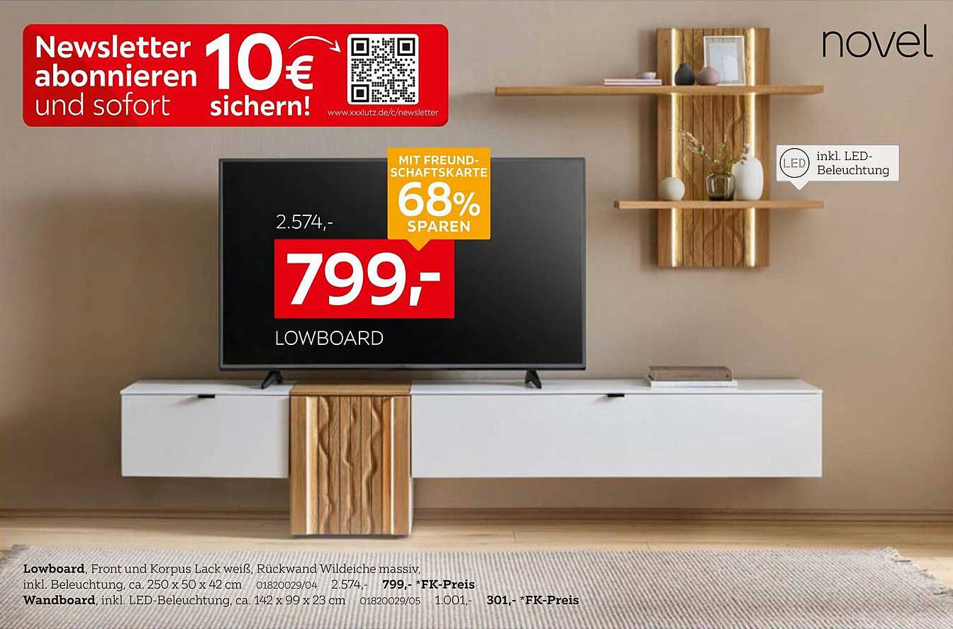 Lowboard mit LED-Beleuchtung - Nur für kurze Zeit!
