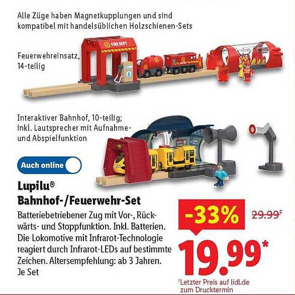 Lupilu® Bahnhof-/Feuerwehr-Set