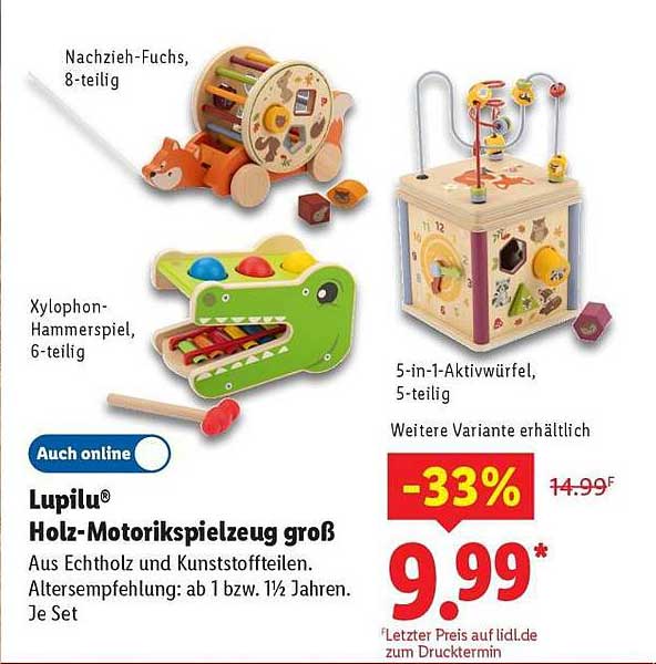 Lupilu® Holz-Motorspielzeug groß