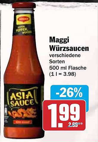 Maggi Würzsaucen - verschiedene Sorten, 500 ml Flasche