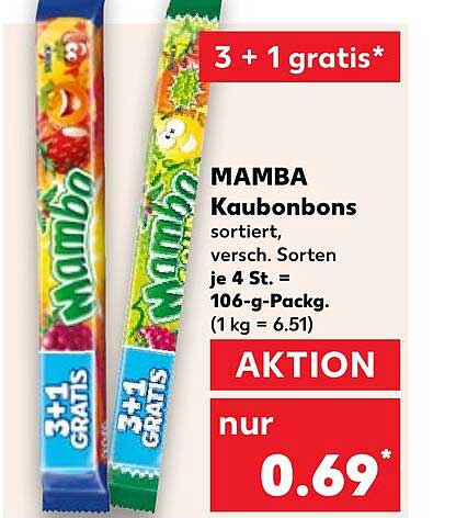 MAMBA Kaubonbons, sortiert, verschiedene Sorten