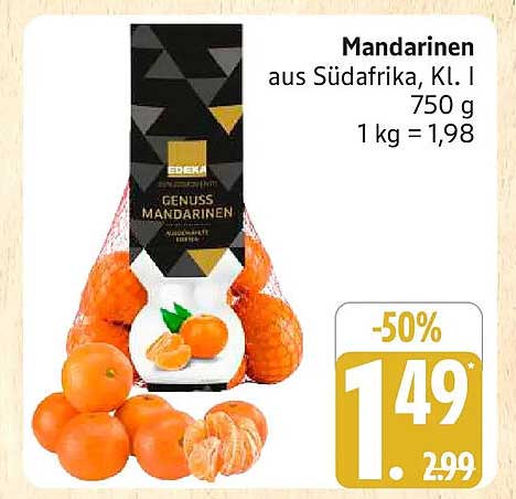 Mandarinen aus Südafrika, Kl. I - 750 g