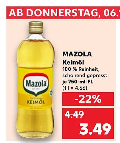 Mazola Keimöl 750 ml - 100 % Reinheit