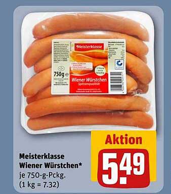 Meisterklasse Wiener Würstchen* je 750-g-Pckg. (1 kg = 7.32)
