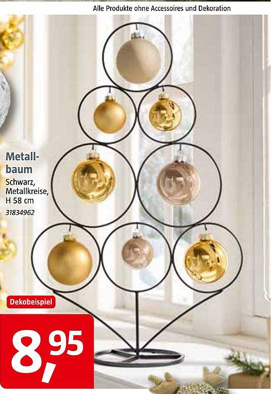 Metallbaum – Schwarz, Metallringe, H 58 cm