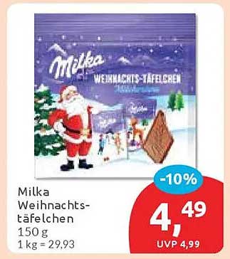 Milka Weihnachtstäfelchen 150 g