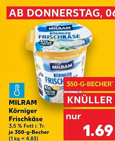 MILRAM Körniger Frischkäse 350 g