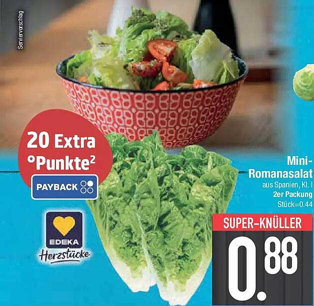 Mini-Romana-Salat aus Spanien - 2er Packung für nur 0,88 €