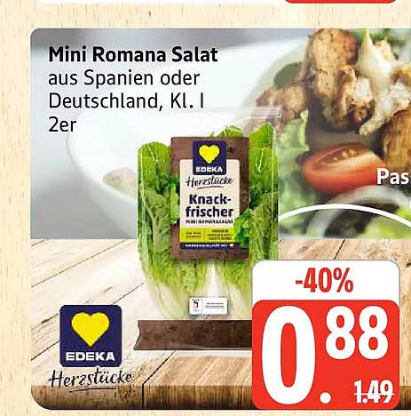 Mini Romana Salat aus Spanien oder Deutschland, 2er
