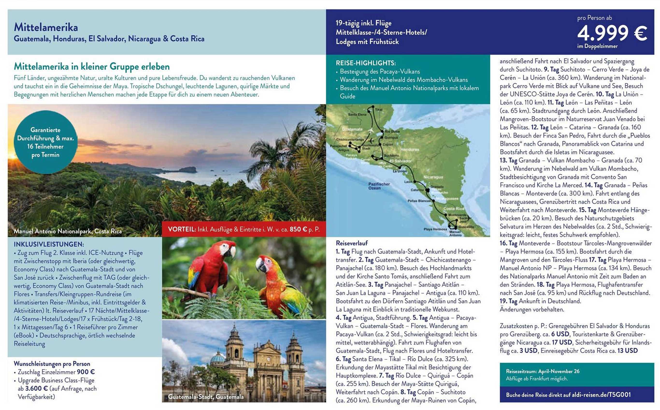 Mittelamerika Reisen: Guatemala, Honduras, El Salvador, Nicaragua & Costa Rica