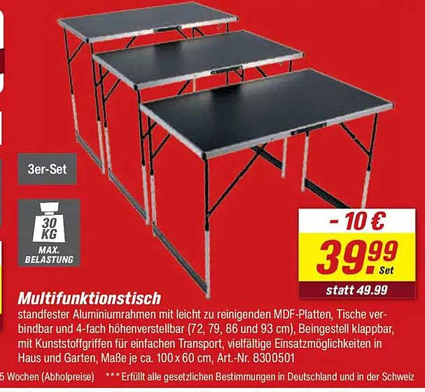 Multifunktionstisch 3er-Set