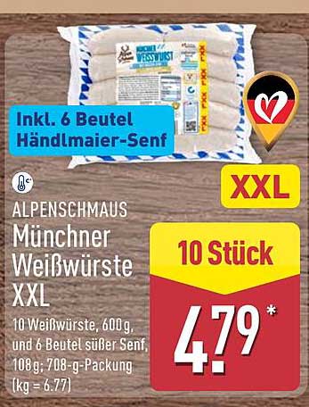 Münchner Weißwürste XXL - 10 Stück für nur 4,79 €