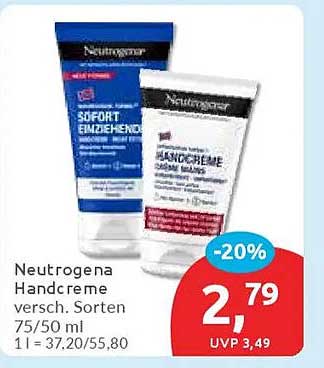 Neutrogena Handcreme verschiedene Sorten 75/50 ml