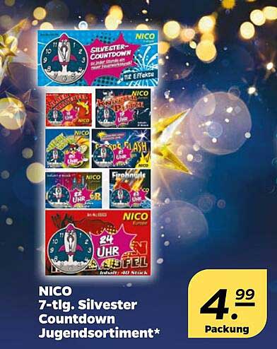 NICO 7-tlg. Silvester Countdown Jugendsortiment