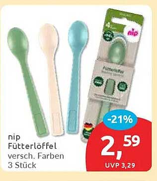 nip Fütterlöffel, verschiedene Farben, 3 Stück